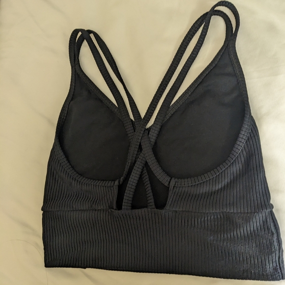 Booty By Brabants Smooth Black Unlined Bra Top with Criss Cross Strap One Size - Picture 4 of 10